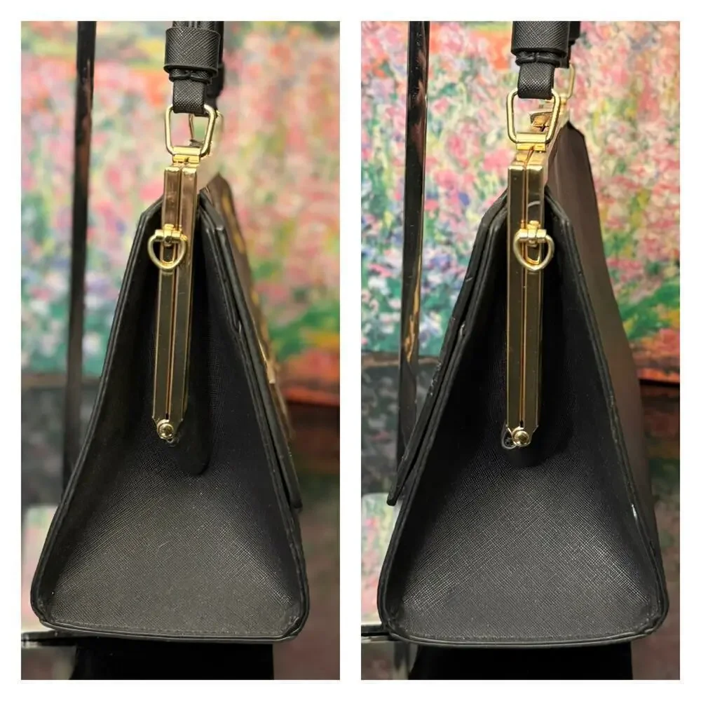 VGUC Dune London Black Faux Leather/Calf Hair Handbag w/ Strap
